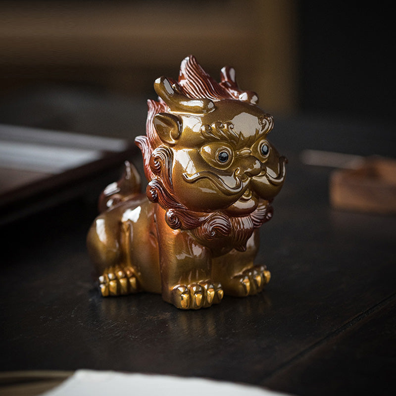 ATELIER-TIBET Pierres changeantes de couleur, petite figurine en résine PiXiu pour thé, animal de compagnie, richesse, décoration de la maison