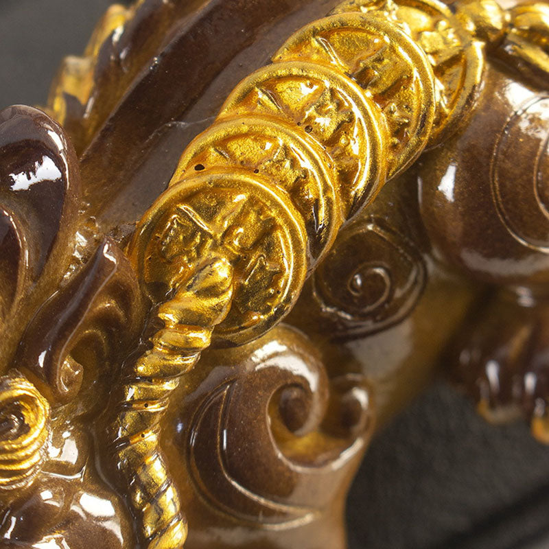 ATELIER-TIBET Pierres changeantes de couleur, petites pièces de cuivre PiXiu, résine, thé, animal de compagnie, richesse, décoration de la maison