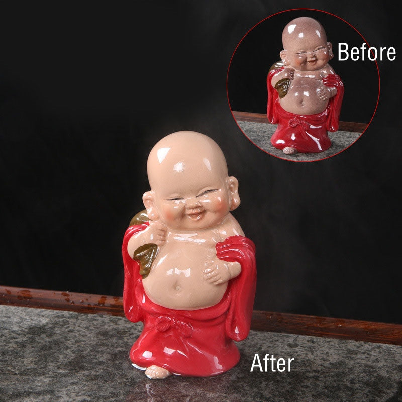 ATELIER-TIBET changeantes de couleur Bouddha rieur résine thé animal de compagnie richesse maison figurine décoration