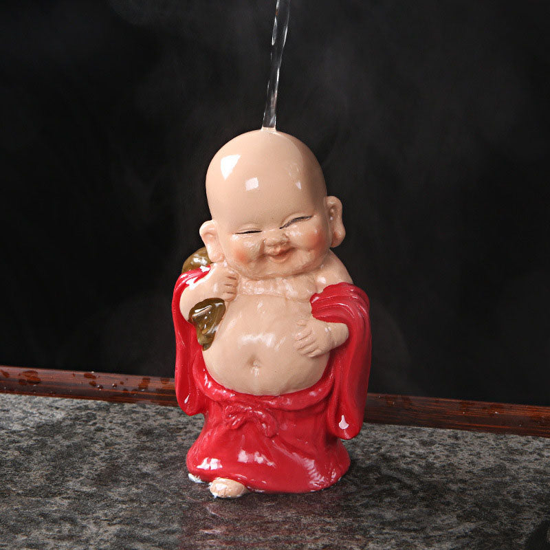 ATELIER-TIBET changeantes de couleur Bouddha rieur résine thé animal de compagnie richesse maison figurine décoration