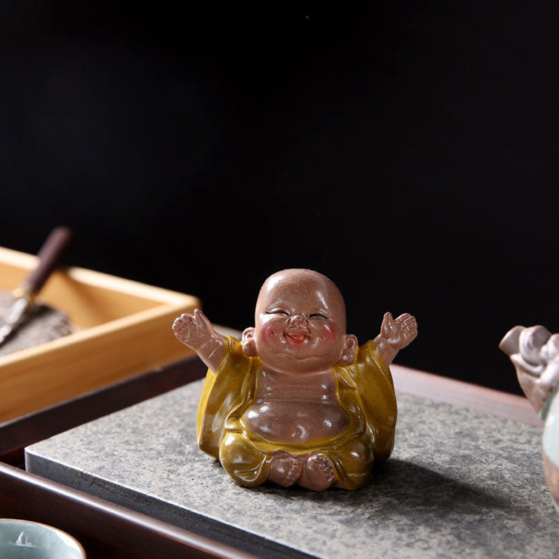 ATELIER-TIBET changeantes de couleur Bouddha rieur résine thé animal de compagnie richesse maison figurine décoration
