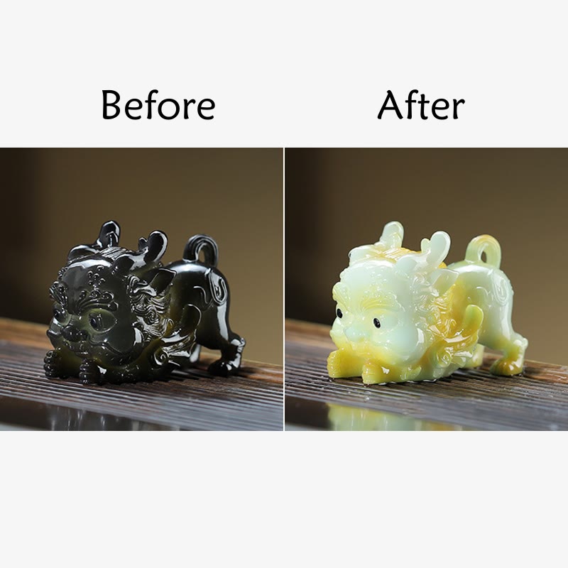 ATELIER-TIBET changeantes de couleur petit lingot de PiXiu résine thé animal de compagnie richesse maison figurine décoration
