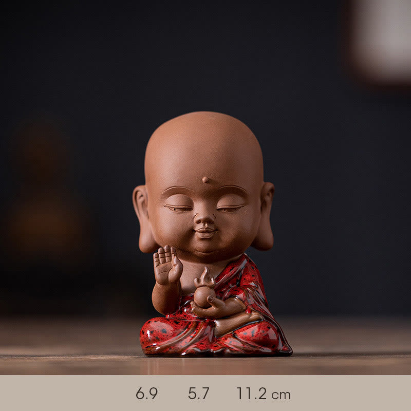 ATELIER-TIBET Mini Gautama bouddha Sakyamuni Kwan Yin Avalokitesvara Ksitigarbha sérénité décoration de bureau en céramique