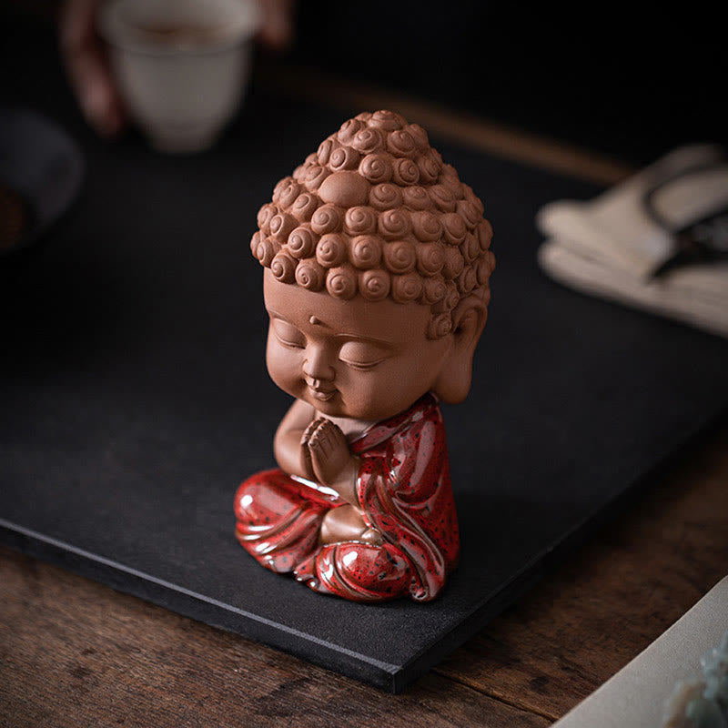 ATELIER-TIBET Mini Gautama bouddha Sakyamuni Kwan Yin Avalokitesvara Ksitigarbha sérénité décoration de bureau en céramique