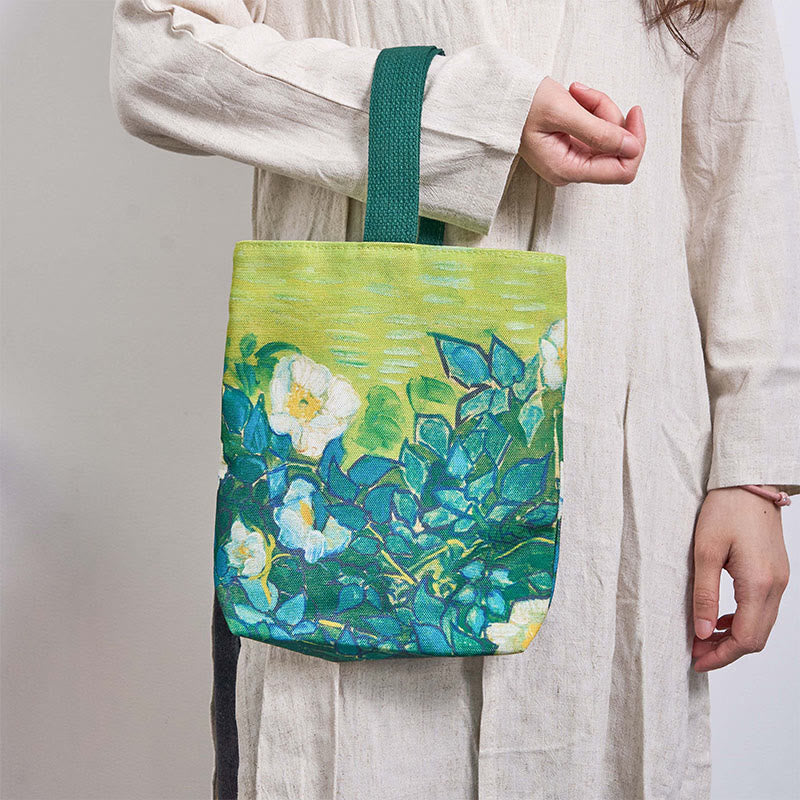 ATELIER-TIBET — Sac Cabas Toile « Wild Rose » — Élégance Botanique & Accessoire Intentionnel