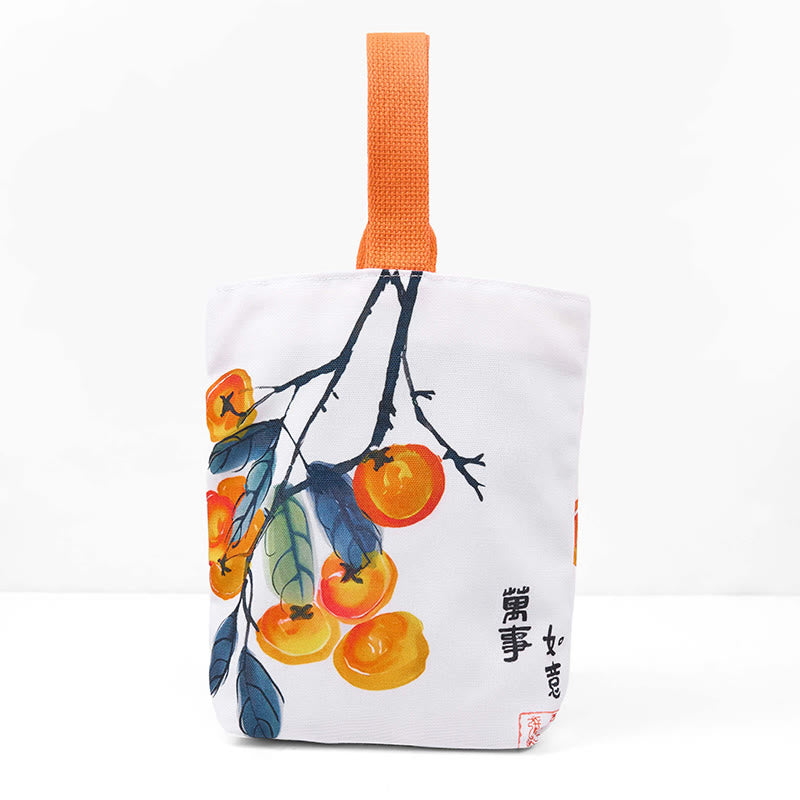 ATELIER-TIBET – Sac Toile Kaki Motif Kakis Symboliques