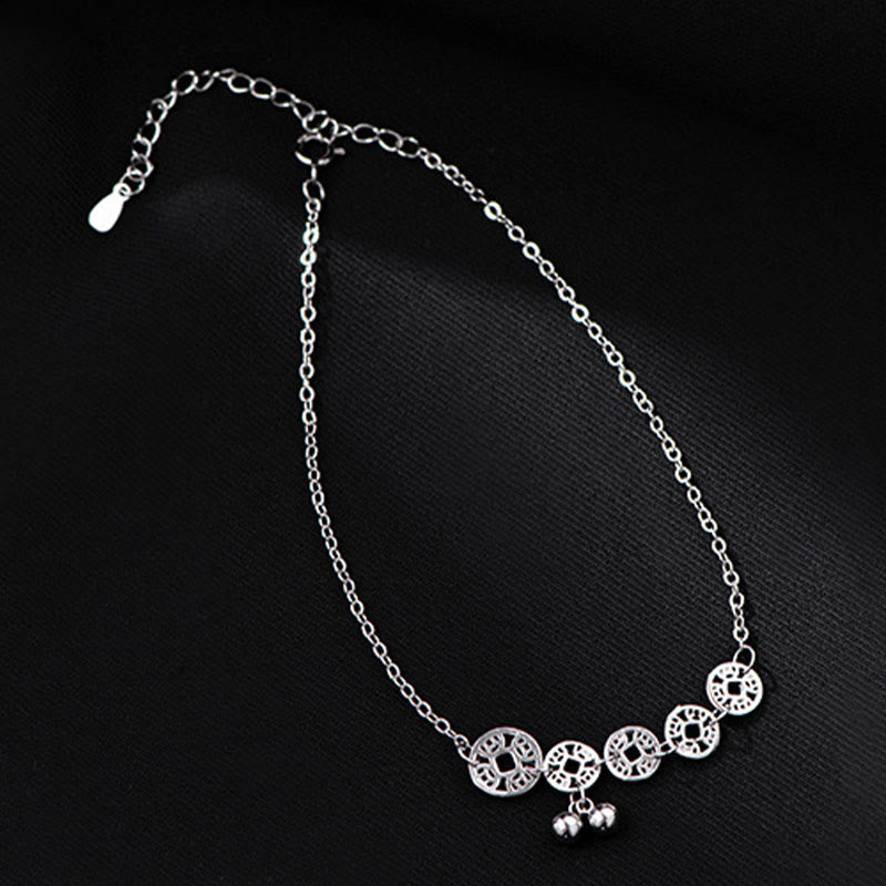 ATELIER-TIBET Chevillère Argent 925 et Pièces Cuivre Symboliques