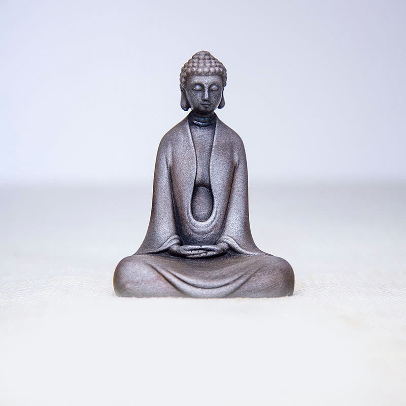 ATELIER-TIBET – Statue Bouddha Méditation en Poudre de Fer | Sculpture 12 cm Effet Rouille