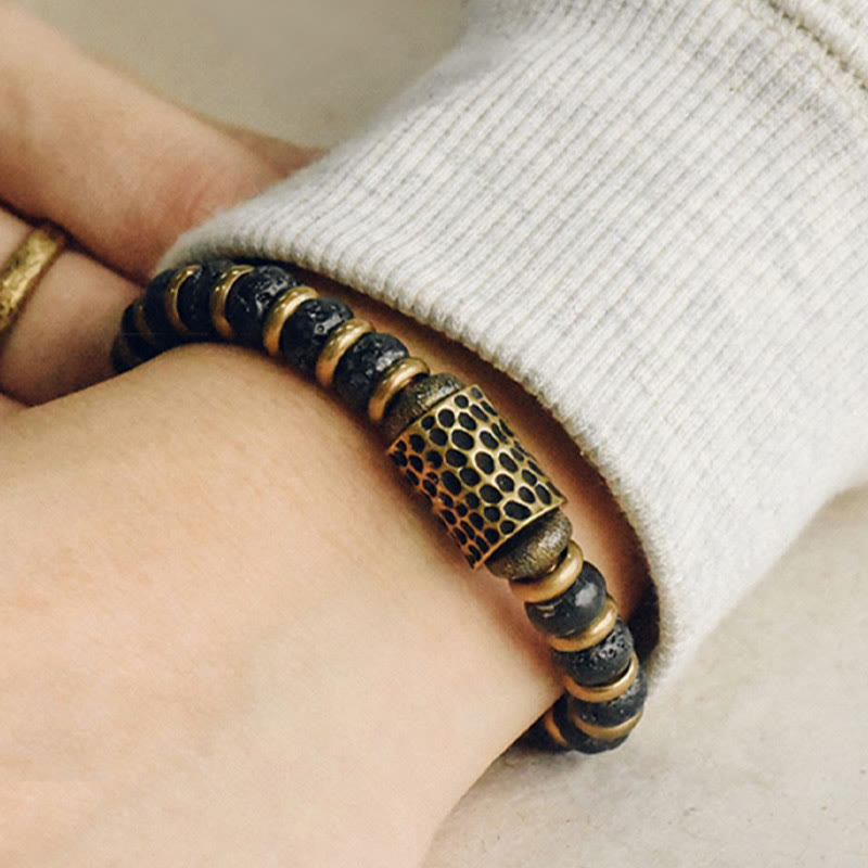 ATELIER-TIBET – Bracelet Spirituel Bien-Être en Perles de Cuivre & Laiton