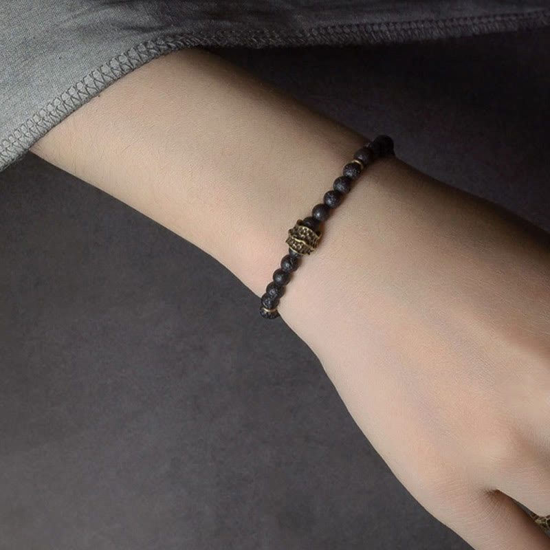 ATELIER-TIBET – Bracelet Spirituel en Pierre de Lave & Cuivre