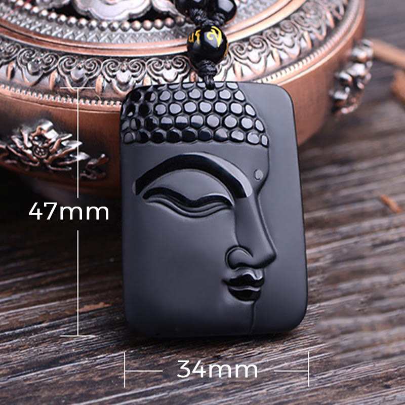 ATELIER-TIBET – Pendentif Bouddha en Obsidienne Noire Naturelle