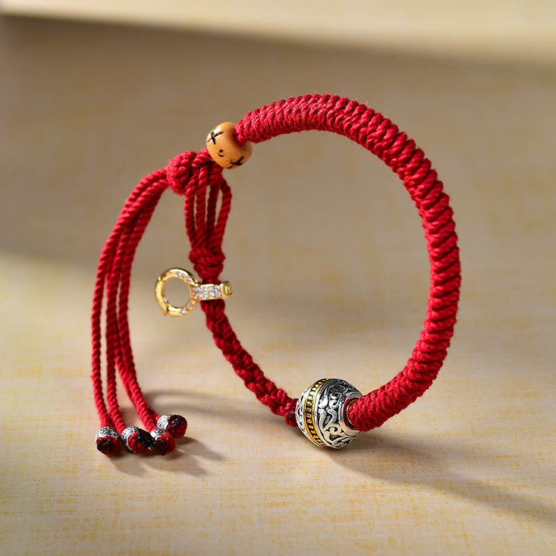 ATELIER-TIBET – Bracelet Fil Rouge avec Breloque Tara Verte en Argent