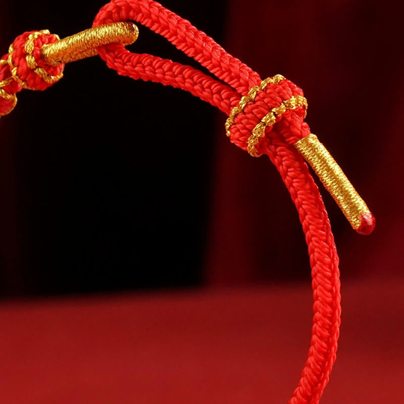 ATELIER-TIBET – Bracelet de Protection Fil Rouge avec Breloque Serpent en Alliage de Cuivre (Ajustable)