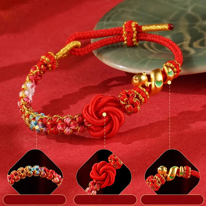 ATELIER-TIBET – Bracelet de Protection Fil Rouge avec Breloque Serpent en Alliage de Cuivre (Ajustable)