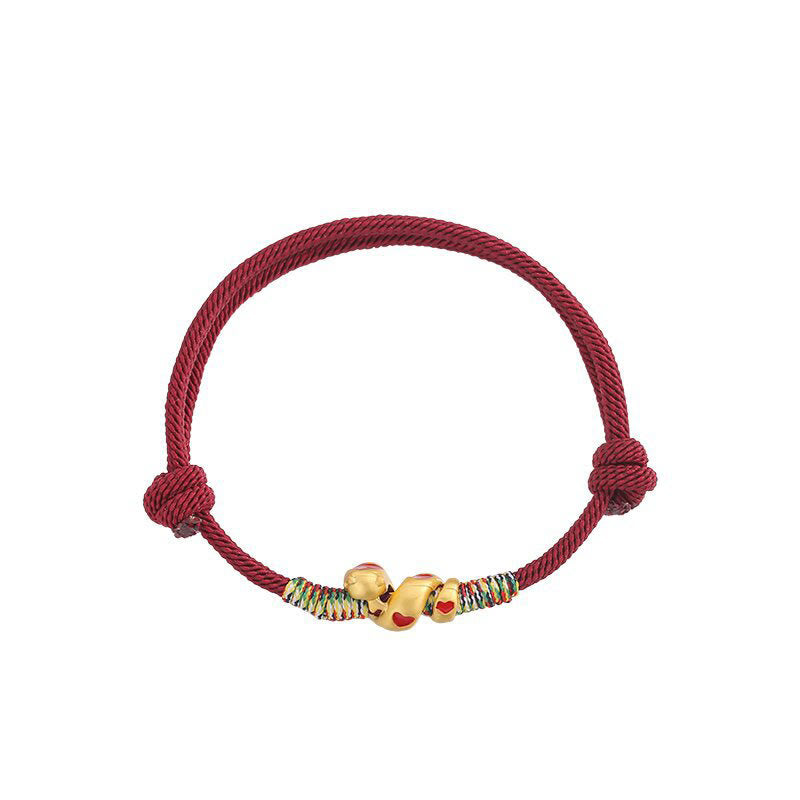 ATELIER-TIBET – Bracelet de Protection Fil Rouge avec Breloque Serpent en Alliage de Cuivre (Ajustable)
