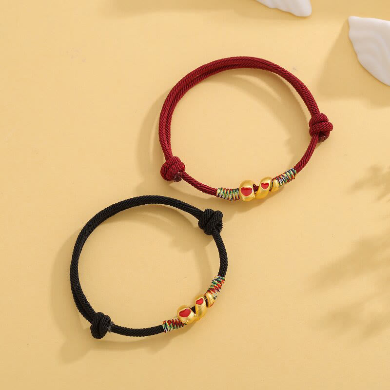 ATELIER-TIBET – Bracelet de Protection Fil Rouge avec Breloque Serpent en Alliage de Cuivre (Ajustable)