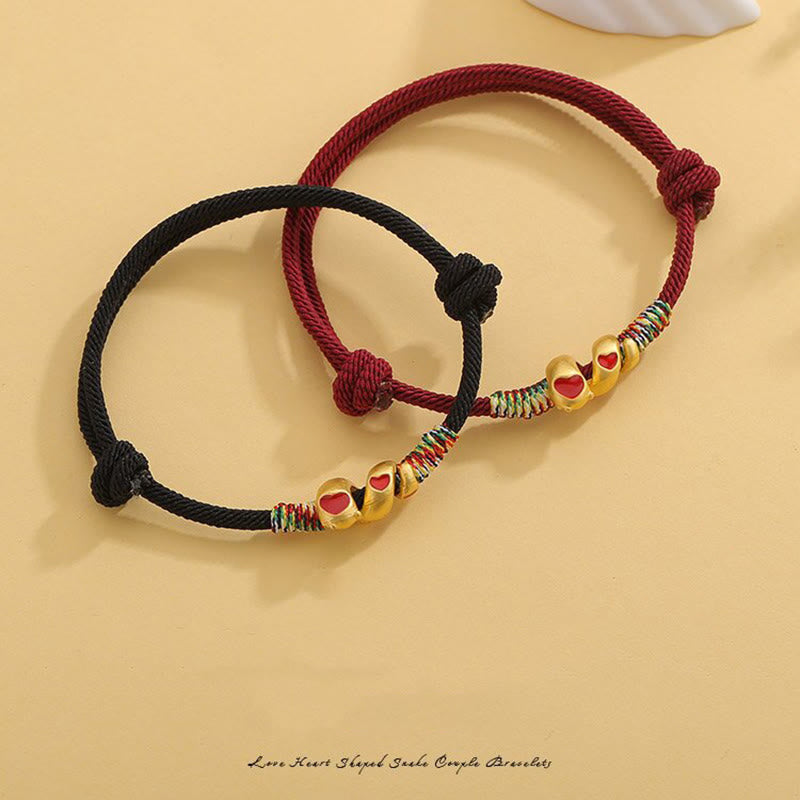 ATELIER-TIBET – Bracelet de Protection Fil Rouge avec Breloque Serpent en Alliage de Cuivre (Ajustable)