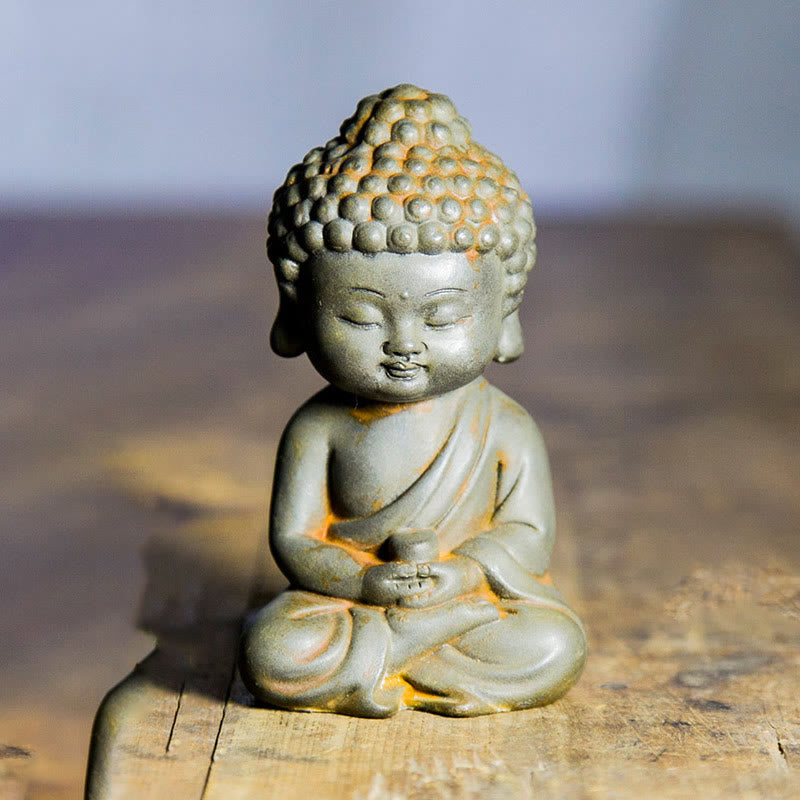 ATELIER-TIBET Pierres faites à la main, Ksitigarbha Kwan Yin Guanyin Avalokitesvara Tathagata, poudre de fer rouille, Statue en résine moulée, décoration de la maison