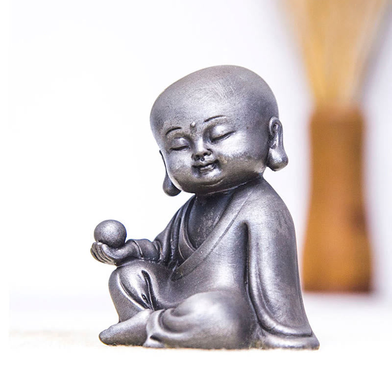 ATELIER-TIBET Pierres faites à la main, Ksitigarbha Kwan Yin Guanyin Avalokitesvara Tathagata, poudre de fer rouille, Statue en résine moulée, décoration de la maison