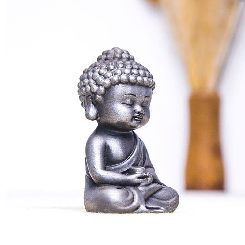 ATELIER-TIBET Pierres faites à la main, Ksitigarbha Kwan Yin Guanyin Avalokitesvara Tathagata, poudre de fer rouille, Statue en résine moulée, décoration de la maison