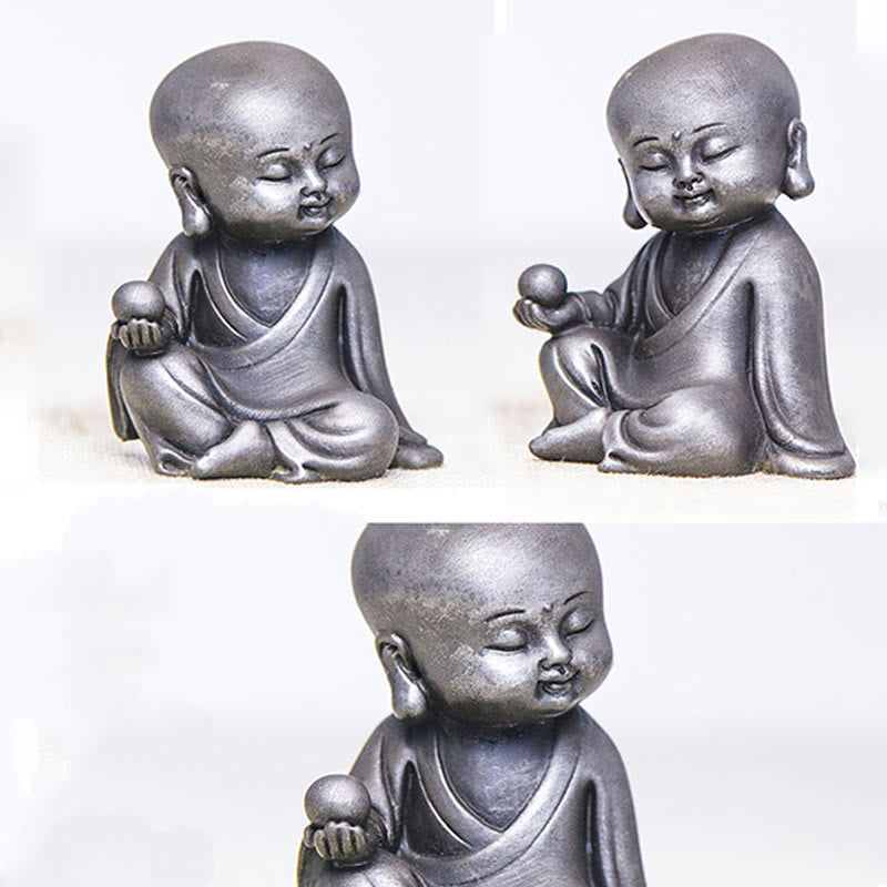 ATELIER-TIBET Pierres faites à la main, Ksitigarbha Kwan Yin Guanyin Avalokitesvara Tathagata, poudre de fer rouille, Statue en résine moulée, décoration de la maison