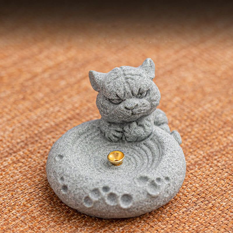ATELIER-TIBET Brûleur d'encens de guérison du zodiaque chinois en Buddha Stones Décoration de bureau