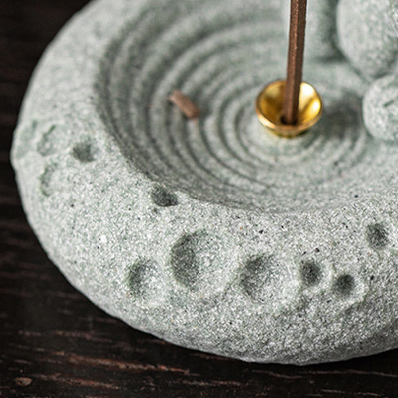 ATELIER-TIBET Brûleur d'encens de guérison du zodiaque chinois en Buddha Stones Décoration de bureau