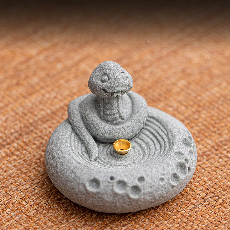 ATELIER-TIBET Brûleur d'encens de guérison du zodiaque chinois en Buddha Stones Décoration de bureau