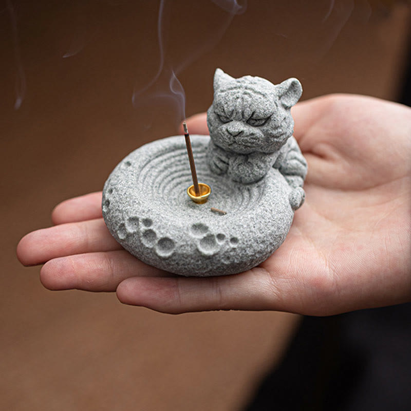 ATELIER-TIBET Brûleur d'encens de guérison du zodiaque chinois en Buddha Stones Décoration de bureau