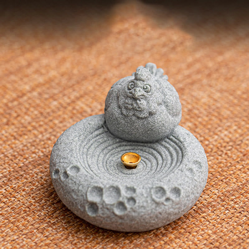 ATELIER-TIBET Brûleur d'encens de guérison du zodiaque chinois en Buddha Stones Décoration de bureau