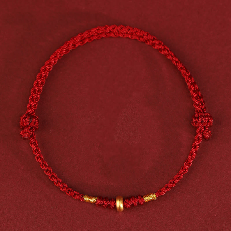 ATELIER-TIBET – Bracelet & Chevillière de Protection en Fil Rouge et Or 999, Ajustable
