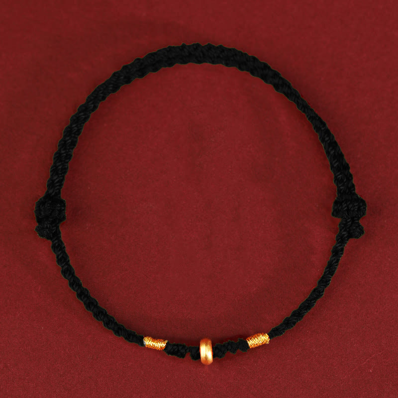 ATELIER-TIBET – Bracelet & Chevillière de Protection en Fil Rouge et Or 999, Ajustable