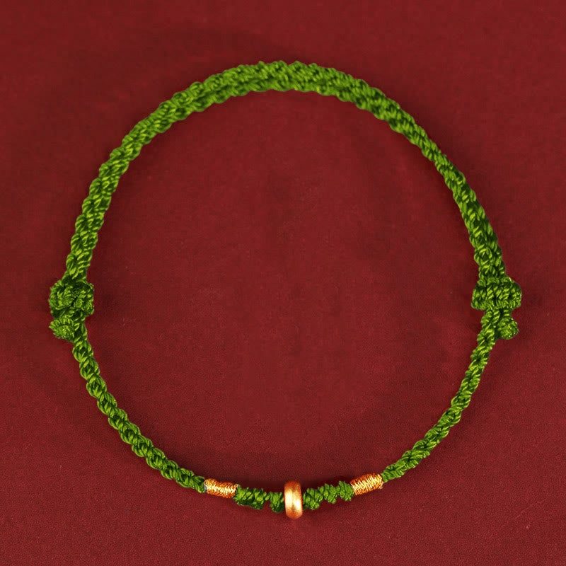 ATELIER-TIBET – Bracelet & Chevillière de Protection en Fil Rouge et Or 999, Ajustable