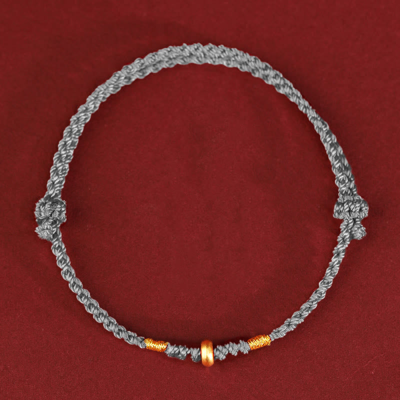 ATELIER-TIBET – Bracelet & Chevillière de Protection en Fil Rouge et Or 999, Ajustable