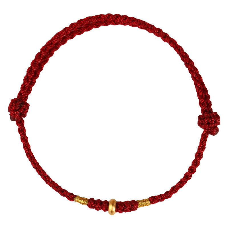 ATELIER-TIBET – Bracelet & Chevillière de Protection en Fil Rouge et Or 999, Ajustable