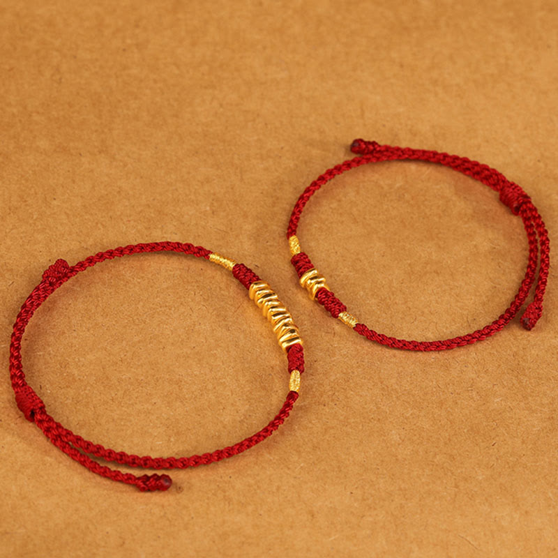 ATELIER-TIBET – Bracelet Fil Rouge Ultra-Fin & Or 999, Tressage Artisanal Ajustable
