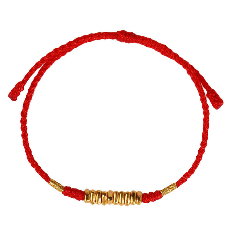 ATELIER-TIBET – Bracelet Fil Rouge Ultra-Fin & Or 999, Tressage Artisanal Ajustable