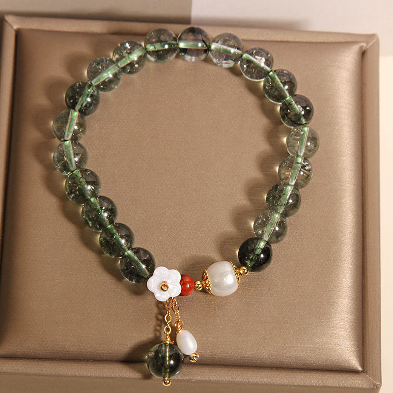 ATELIER-TIBET – Bracelet Fantôme Vert en Quartz Clair Naturel | Harmonie & Renouveau Symbolique
