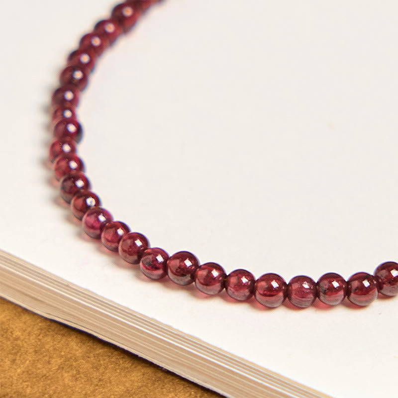 ATELIER-TIBET – Bracelet Pixiu Purification Multicouche en Grenat Naturel 3 mm | Protection & Abondance Symbolique