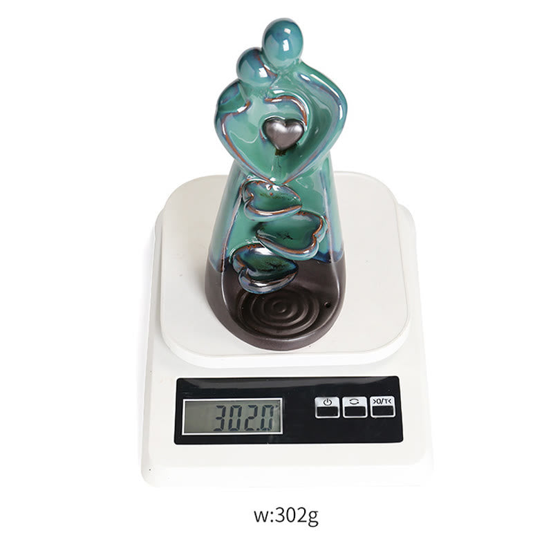 ATELIER-TIBET – Porte-Encens à Reflux Couple d’Amoureux en Céramique 7,3 cm