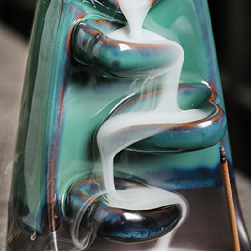 ATELIER-TIBET – Porte-Encens à Reflux Couple d’Amoureux en Céramique 7,3 cm