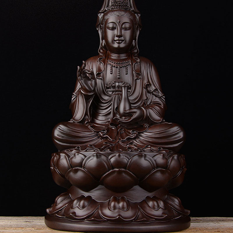 ATELIER-TIBET Pierre Avalokitesvara Ébène Lotus Harmonie Bénédiction Décoration de la Maison