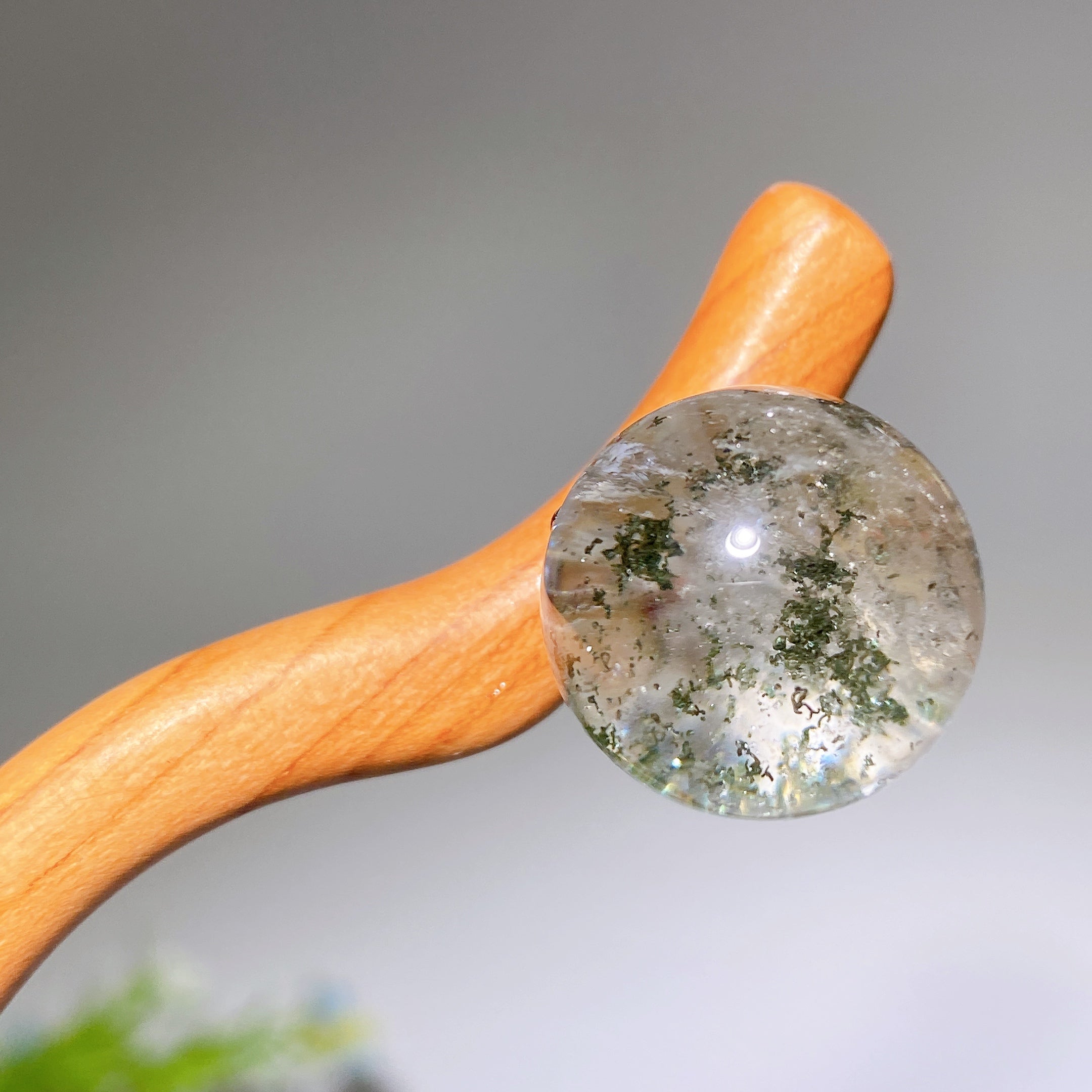 ATELIER-TIBET Pic à Cheveux Quartz Rutile ou Quartz Jardin 18cm