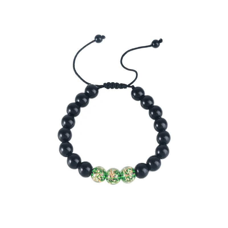 ATELIER-TIBET – Bracelet Force en Obsidienne Noire 10 mm & Pierre Lumineuse | Protection & Ancrage