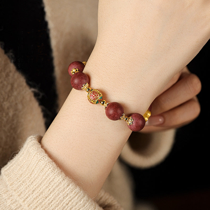 ATELIER-TIBET Bracelet Hexiang “Rêve des Dynasties du Sud” – Perles Parfumées & Calcédoine Bleue (~12 mm)