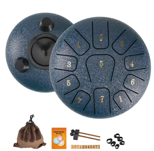 Tongue Drum Débutant – 11 Notes, Pack Complet avec Accessoires & Formation