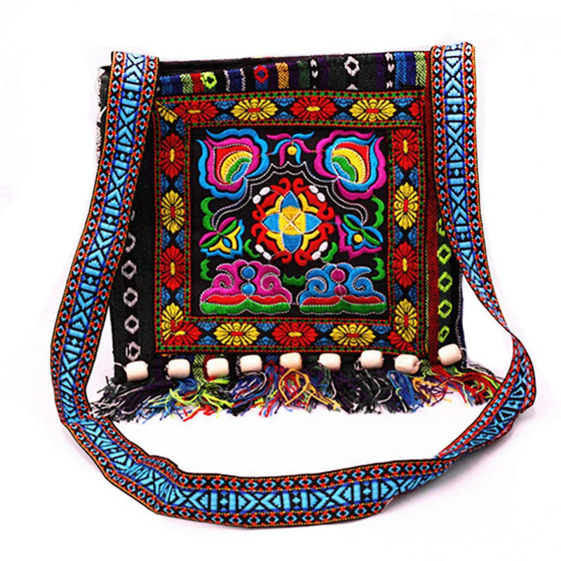 ATELIER-TIBET – Sac à bandoulière femme vintage ethnique d’inspiration chinoise – Polyester – 33 cm