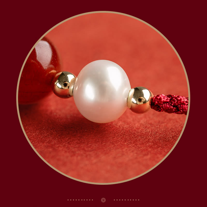 ATELIER-TIBET – Bracelet Fil Rouge en Argent Sterling 925 avec Symbole Fu (福)