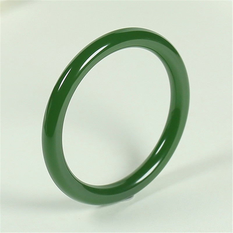 ATELIER-TIBET – Bracelet Jonc Longevity en Jade Cyan Naturel | Harmonie & Longévité Symbolique