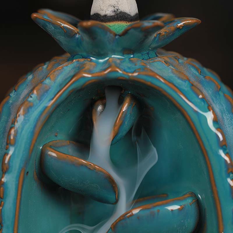 ATELIER-TIBET – Porte-Encens Cactus à Reflux en Céramique 12,5 cm Relaxation